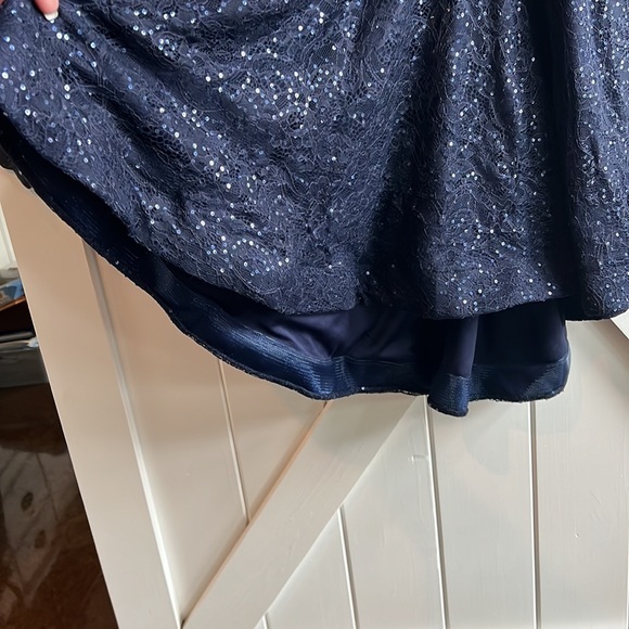 SALE Size 7 Junior Be Smart Navy High Low Cocktail Dress - Picture 4 of 10